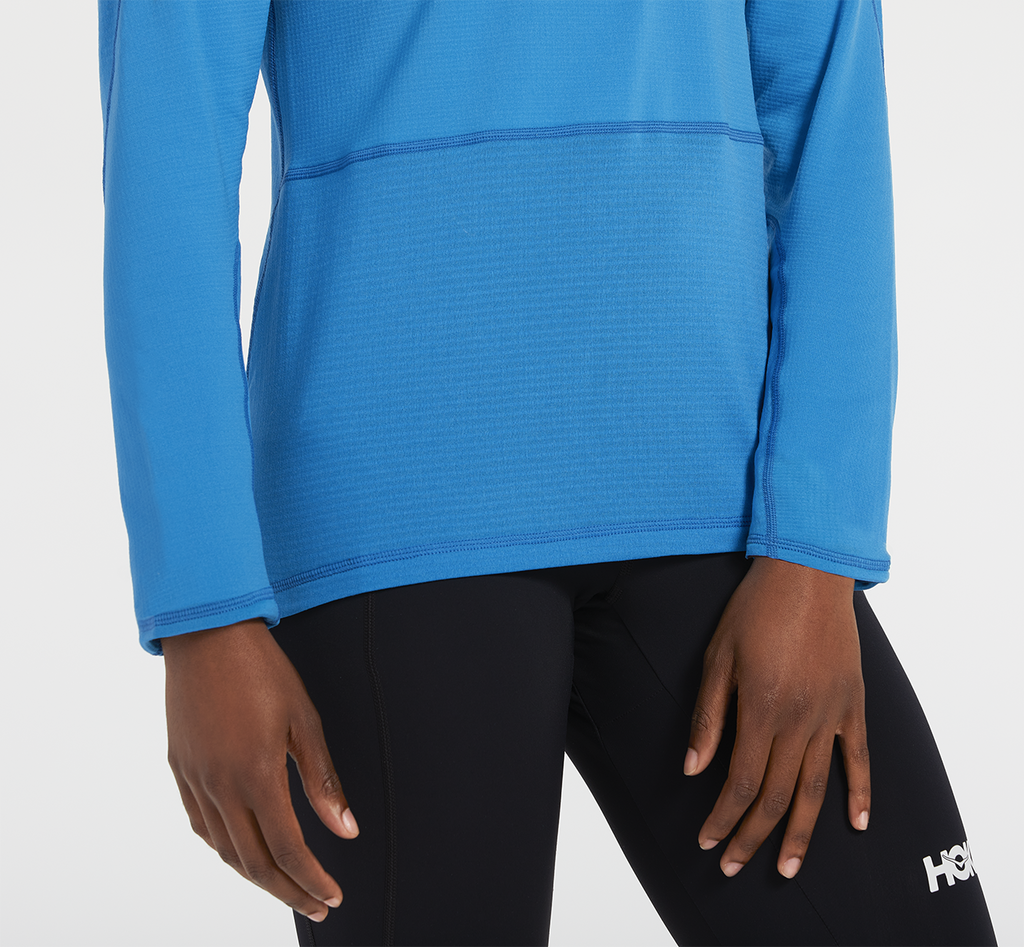 Hoka Womens Tee NZ - Hoka One One Half Zip Mid Layer Diva Blue (NRU380164)